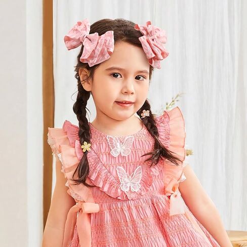Baby Girl Hair Bows Handmade Hair Clips for Toddler Girls Bows Pink Pigtail Bows Alligator Clip in Bows for Baby Girls Hair Accessories 2 PCS in Saudi Arabia