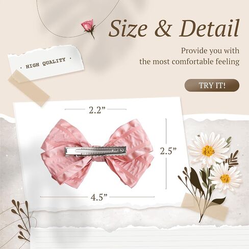 Baby Girl Hair Bows Handmade Hair Clips for Toddler Girls Bows Pink Pigtail Bows Alligator Clip in Bows for Baby Girls Hair Accessories 2 PCS in Saudi Arabia