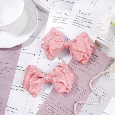 Baby Girl Hair Bows Handmade Hair Clips for Toddler Girls Bows Pink Pigtail Bows Alligator Clip in Bows for Baby Girls Hair Accessories 2 PCS in Saudi Arabia