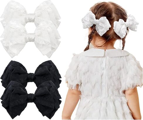 Baby Girl Hair Bows Handmade Hair Clips for Toddler Girls Bows Pink Pigtail Bows Alligator Clip in Bows for Baby Girls Hair Accessories 2 PCS in Saudi Arabia