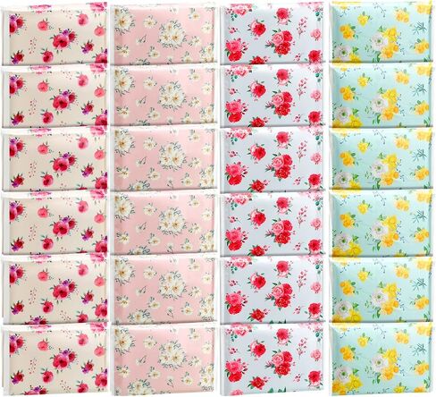 24 Packs Slim Pack Facial Tissues 3 Ply Pocket Tissues Travel Tissue Packs Bulk Individual Tissue Packs Wallet Size for Travel Wedding Party Favors, 10 Sheets Each Pack, 4 Designs (Rainbow) in Saudi Arabia