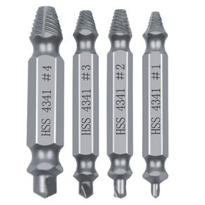 Loboo Idea Speed Out Screw Extractor Drill Bits Tool Set Broken Damaged Bolt Remover Guide Set Broken Easy Out Fastener Kit (8 Pieces, HSS 4341# Silver)
