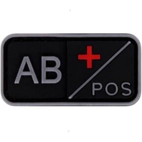 Ysmzzmsy 1 PCS Blood Type Patch PVC Morale Patch - Fun Morale, Tactical, Military Patch Very Suitable for Your Tactical Military Equipment, Backpack, Hat, Vest(2x1 inch） (Blood Type A+ 2)