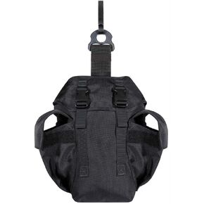 TUFF Products Gas Mask Leg System with Quick Release Metal Clip, Polymer D Ring, Shoulder Strap, Leg Strap, and Adjustable Height Panel.