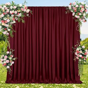 Black Backdrop Curtains 2 Panels 5ft x 8ft Polyester Photo Backdrop Drapes for Wedding Party Halloween Decorations