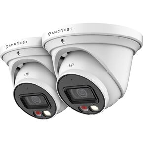 كاميرا Amcrest 2-Pack UltraHD 4K (8MP) IP PoE AI، لون ليلي 49 قدمًا، كاميرا برجية للأمان في الهواء الطلق، ميكروفون مدمج، كشف الإنسان، رادع نشط، 129 درجة FOV، 4K@15 إطارًا في الثانية 2PACK-IP8M-2779EB-AI (أسود) in Kuwait