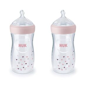 NUK Simply Natural Baby Bottles, 5 Oz, 2-Pack, Colors May Vary
