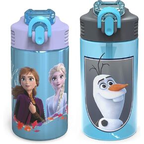 Zak Designs Disney Frozen 2 Movie Kids Dinnerware Set Includes Plate, Bowl, Tumbler and Utensil Tableware, Made of Durable Material and Perfect for Kids (Elsa & Anna, 5 Piece Set, BPA-Free) in Kuwait
