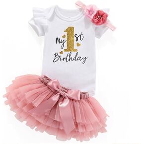 My 1St Birthday Girl Outfit Tutu For Baby Girl Happy First Birthday Outfits Baby Clothes in Kuwait