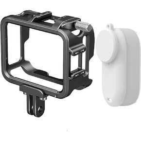 HUAYUWA Aluminium Frame Cage Compatible for Insta360 GO3 Metal Durable Housing Cage Protective Case Cover for Insta 360 GO 3 Action Camera Accessories