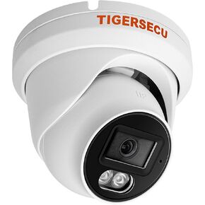 كاميرا TIGERSECU Add-On 5MP POE IP Dome لاستخدام فقط 5MP Hybrid NVR/DVR، عدسة زاوية واسعة 2.8 مم، رؤية ليلية ملونة، تسجيل صوتي (يُباع مصدر الطاقة بشكل منفصل) in Kuwait
