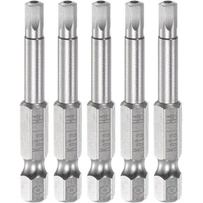 HARFINGTON 5pcs H3 Hex Screwdriver Bit 1/4" Hex Shank 2" Length Magnetic Security Screw Driver Power Tool