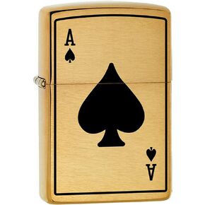 Zippo Lighter: Ace of Spades - Brushed Brass 80756