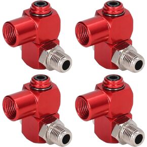 4Pcs 360 Degree Swivel Air Hose Connector 1/4in NPT Thread Industrial Air Fittings Pneumatic Tool Adapter Air Hose Joint Coupler