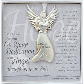 Dedication Gift Guardian Angel Medallion Ornament - Baby Dedication Gift- Child Dedication Gift for Godson/Goddaughter/Grandson/Granddaughter