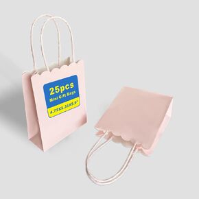 XIAMUY 30Pcs Mini Gift Bags Cute colorful Party Favor Bags Paper Bags With Handles Mini Goodie Bags For Birthday, Treats, Easter, Girls, Graduation - 4.7 x 5.9 x 2.3 Inch