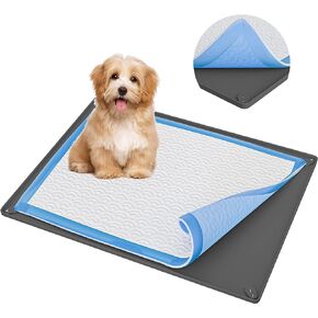 Skywin Pee Pad Holder for 28 x 30 Inches Training Pads – 1 Pack, Silicon Wee Wee Pad Holder, No Spill Puppy Pad Holder - Easy to Clean and Store Dog Puppy Pad Holder (Grey)