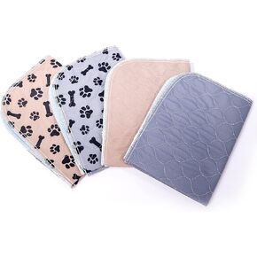 وسادات تبول للكلاب قابلة للغسل (عبوة من 4 قطع) سجادات تدريب على المرحاض مضادة للماء وقابلة لإعادة الاستخدام لقفص لعب الجراء، صندوق الإنجاب، بطانة قفص للحيوانات الأليفة الصغيرة والمتوسطة (18 بوصة × 24 بوصة) in Kuwait