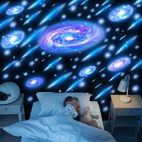Glow in The Dark Stars for Ceiling Stickers Galaxy Wall Decals 289 Pcs Ceiling Stars Glow in The Dark Glowing Stars and Planets Wall Stickers for Baby Kids Bedroom Nursery Birthday Party Favors