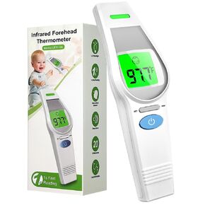 Non-Contact Forehead Thermometer for Accurate Measurement in Adults and Children, a Large LCD Backlight Display for Easy Reading, 20 Sets Memory and Fever Alarm, Suitable for Home Use