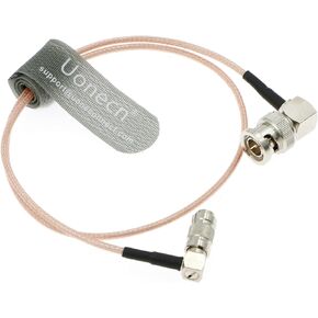Uonecn RG179 Right Angle BNC to Right Angle DIN 1.0/2.3 Mini BNC 75ohm Coaxial Cable Video Cable for Blackmagic HyperDeck Shuttle 50cm