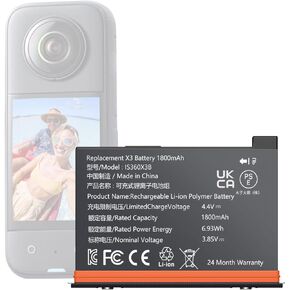 NBZZ Replacement Battery Compatible with Insta 360 X3 Battery CINAQBT/A 3.85V 1800mAh 6.93Wh Insta360 x3 Accessories (Fully Compatible with Original) in Kuwait