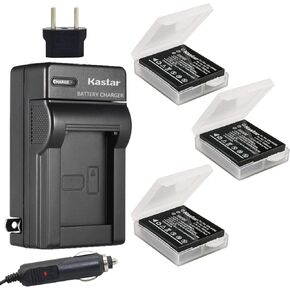 Kastar Battery 3X + Charger for Panasonic Lumix CGA-S005 CGA-S005A/1B CGA-S005E CGA-S005GK DMW-BCC12 & Panasonic Lumix DMC-LX1 / DMC-LX2 / DMC-LX3 and Ricoh WG-M1 DMC-FX1 DMC-FX180 DMC-LX1 DMC-LX3