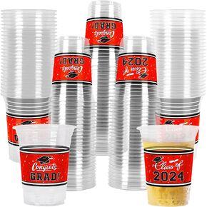 Class of 2024 Celebration - 100 Pcs 16oz Pruple Graduation Plastic Cups for Graduation Party | Sturdy & Durable Drinkware for Grad Festivities | Essential Graduation Party Supplies & Decorations