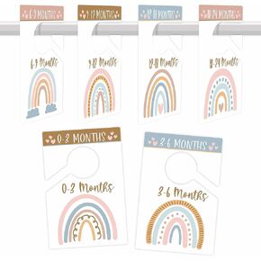 6 Baby Closet Size Dividers Baby Girl - Boho Baby Closet Dividers by Month, Baby Closet Organizer for Nursery Organization, Baby Essentials for Newborn Essentials Baby Girl, Nursery Closet Dividers