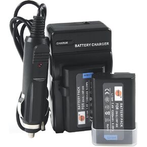 DSTE Replacement for 2X EN-EL1 Battery + DC09 Travel and Car Charger Adapter Compatible Nikon Coolpix 4300 4500 4800 5700 8700 880 885 99 E880 Konica Minolta DG-5W Dimage A200 as NP-800