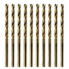 MAXTOOL No.14 10pcs Identical Jobber Length Drills Dia 0.182" HSS M35 Cobalt Twist Drill Bits Wire Gauge Numbered Straight Drills; JBN35G10R14P10