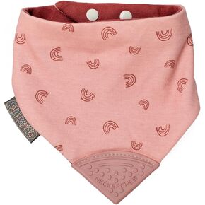 Cheeky Chompers Neckerchew Teething Bib, 2-in-1 Bandana Style Bib w/Food Grade Silicone Teether