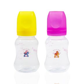 Shield Baby Classic Feedeing Bottle with Silicone and Slow-Flow Nipple with Travel Caps, Made with Polypropylene and BPA Free, 0 + Months, Newborn and Infant Bottles (2 Packs) 2 Ounce