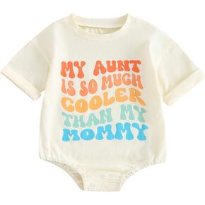 Eadrioss Baby Boy Girl Summer Clothes My Aunt is So Cooler Than My Daddy Romper Sweatshirt Bodysuit Gift form Auntie