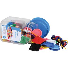 أزرار Edx التعليمية الكبيرة - مجموعة صغيرة من 60 قطعة - نشاط الربط - تنمية المهارات الحسية والحركية الدقيقة - التلاعب بالرياضيات للأطفال in Kuwait