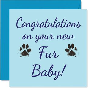 New Fur Baby Card - Congratulations on New Fur Baby Cards Pet - Dog - Cat, Well Done Congrats New Fur Baby Cards, Welcome To The World Home Gifts, 5.7 x 5.7 Inch Fur Baby Greeting Cards for Parents