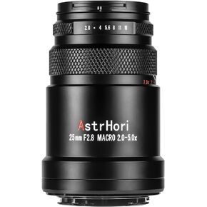 AstrHori 25mm F2.8 2X-5X Ultra Macro Lens Full Frame Manual Focus Compatible with Leica/Panasonic/Sigma L mirrorless Cameras S1,S1M,S1R,S1RM,S1H,S1K,S5,S5K,S5C,FP,FPL,SL1,SL2,SL2-S,T,TL,TL2,CL,etc.
