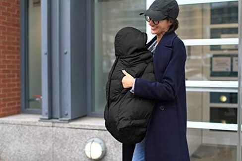 7AM Infant Car Seat Cover - K-Poncho Universal Fit Winter Baby Sling Carrier Cover, Water Repellent Bunting Bag with Adjustable Hood, Multifunctional Stroller & Car Seat Blanket Cover | (0-4T) in Kuwait