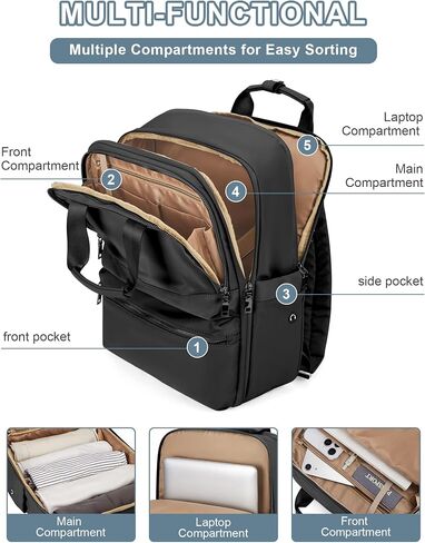 حقيبة ظهر للسفر سوداء للنساء والرجال تحمل على ظهره لأساسيات السفر Mochila De Viaje حقيبة ظهر للسفر للسيدات تحمل على متن الطائرة معتمدة من الصالة الرياضية على ظهره حقيبة ظهر للسفر in Saudi Arabia