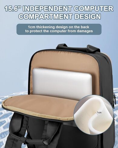 حقيبة ظهر للسفر سوداء للنساء والرجال تحمل على ظهره لأساسيات السفر Mochila De Viaje حقيبة ظهر للسفر للسيدات تحمل على متن الطائرة معتمدة من الصالة الرياضية على ظهره حقيبة ظهر للسفر in Saudi Arabia