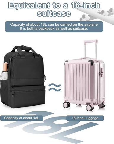حقيبة ظهر للسفر سوداء للنساء والرجال تحمل على ظهره لأساسيات السفر Mochila De Viaje حقيبة ظهر للسفر للسيدات تحمل على متن الطائرة معتمدة من الصالة الرياضية على ظهره حقيبة ظهر للسفر in Saudi Arabia