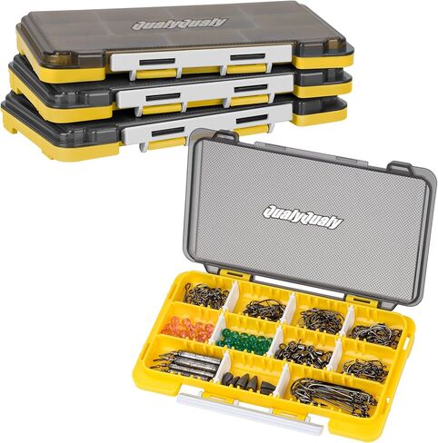 QualyQualy Fishing Tackle Box, Small Tackle Box Organizer with Removeable Diveders, 2 in 1 Mini Fishing Hook Organizer, Plastic Storage Fly Box in Saudi Arabia