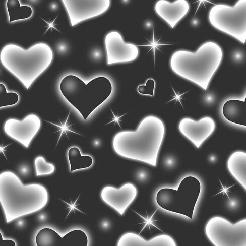 Mocsicka Early 2000s Photography Backdrop Black Heart Photo Backdrop Valentines Heart Stars Valentines Day Party Decoration Newborn Kids Portrait Photo Props in Saudi Arabia