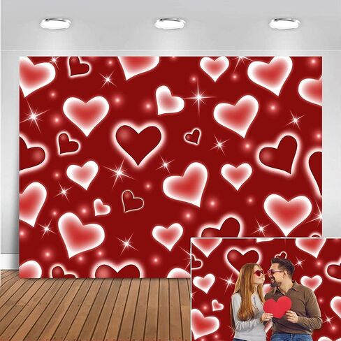 Mocsicka Early 2000s Photography Backdrop Black Heart Photo Backdrop Valentines Heart Stars Valentines Day Party Decoration Newborn Kids Portrait Photo Props in Saudi Arabia