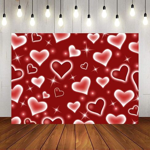 Mocsicka Early 2000s Photography Backdrop Black Heart Photo Backdrop Valentines Heart Stars Valentines Day Party Decoration Newborn Kids Portrait Photo Props in Saudi Arabia