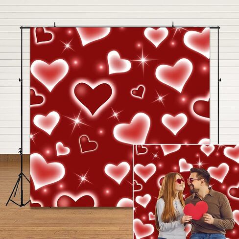 Mocsicka Early 2000s Photography Backdrop Black Heart Photo Backdrop Valentines Heart Stars Valentines Day Party Decoration Newborn Kids Portrait Photo Props in Saudi Arabia