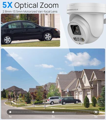 Compatible for Hikvision 8MP Full Color PTZ Camera Outdoor, 5X Optical Zoom 2.7~13.5mm Lens, 4K Turret IP Camera with Smart Dual Light Night Vision,Human Vehicle Detection,2-Way Audio,SD(512G),IP67 in Saudi Arabia
