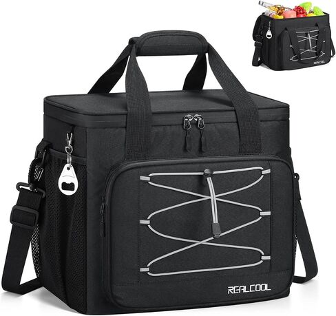 RealCool 35/45 Can Collapsible Soft Cooler Bag, Leakproof Ice Chest | 24h Cold (With Ice), Multi-Pockets, 5-Layer Insulation,Perfect For Lunch,Camping, Picnics, Beach, Road Trips, Work,Kayaking in Kuwait