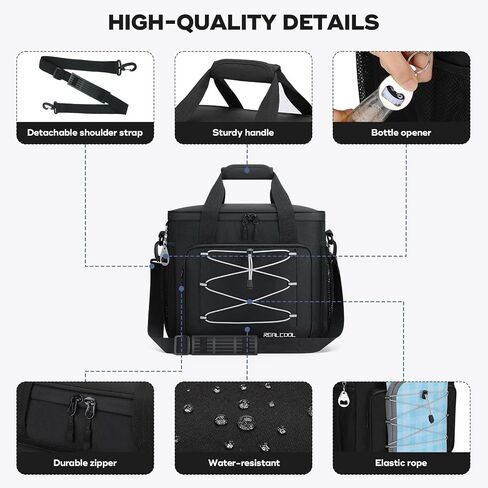 RealCool 35/45 Can Collapsible Soft Cooler Bag, Leakproof Ice Chest | 24h Cold (With Ice), Multi-Pockets, 5-Layer Insulation,Perfect For Lunch,Camping, Picnics, Beach, Road Trips, Work,Kayaking in Kuwait