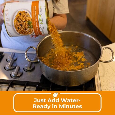 Nutristore لحم الخنزير والأرز على الطريقة الجنوبية الغربية المجففة بالتجميد | وجبة تخزين المواد الغذائية السائبة للبقاء على قيد الحياة في حالات الطوارئ | مثالي للوجبات اليومية والتخزين طويل الأمد | مدة الصلاحية 25 عامًا | فحص وزارة الزراعة الأمريكية (عبوة in Kuwait